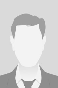 Person gray photo placeholder man in a costume on gray background